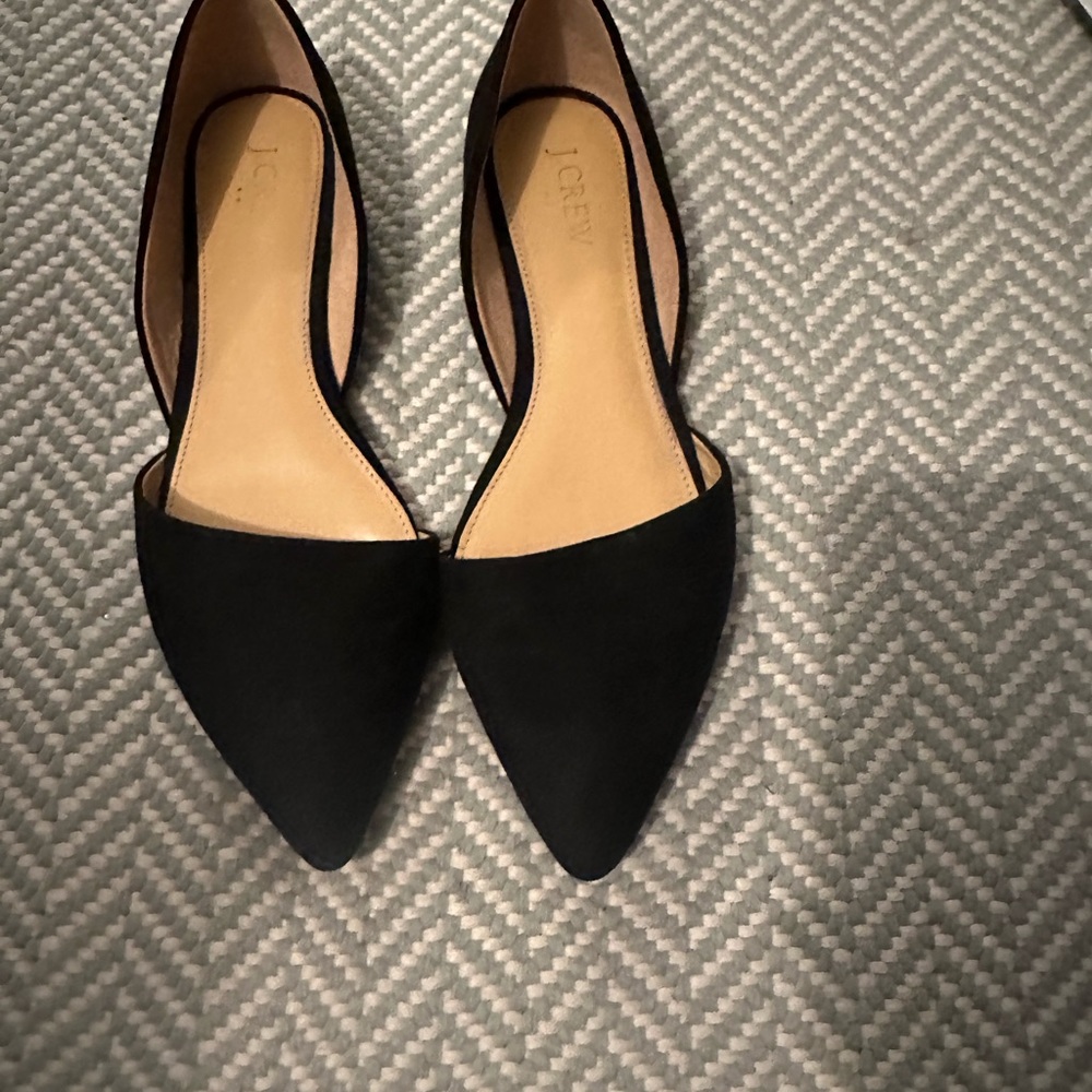 J.Crew black suede flats